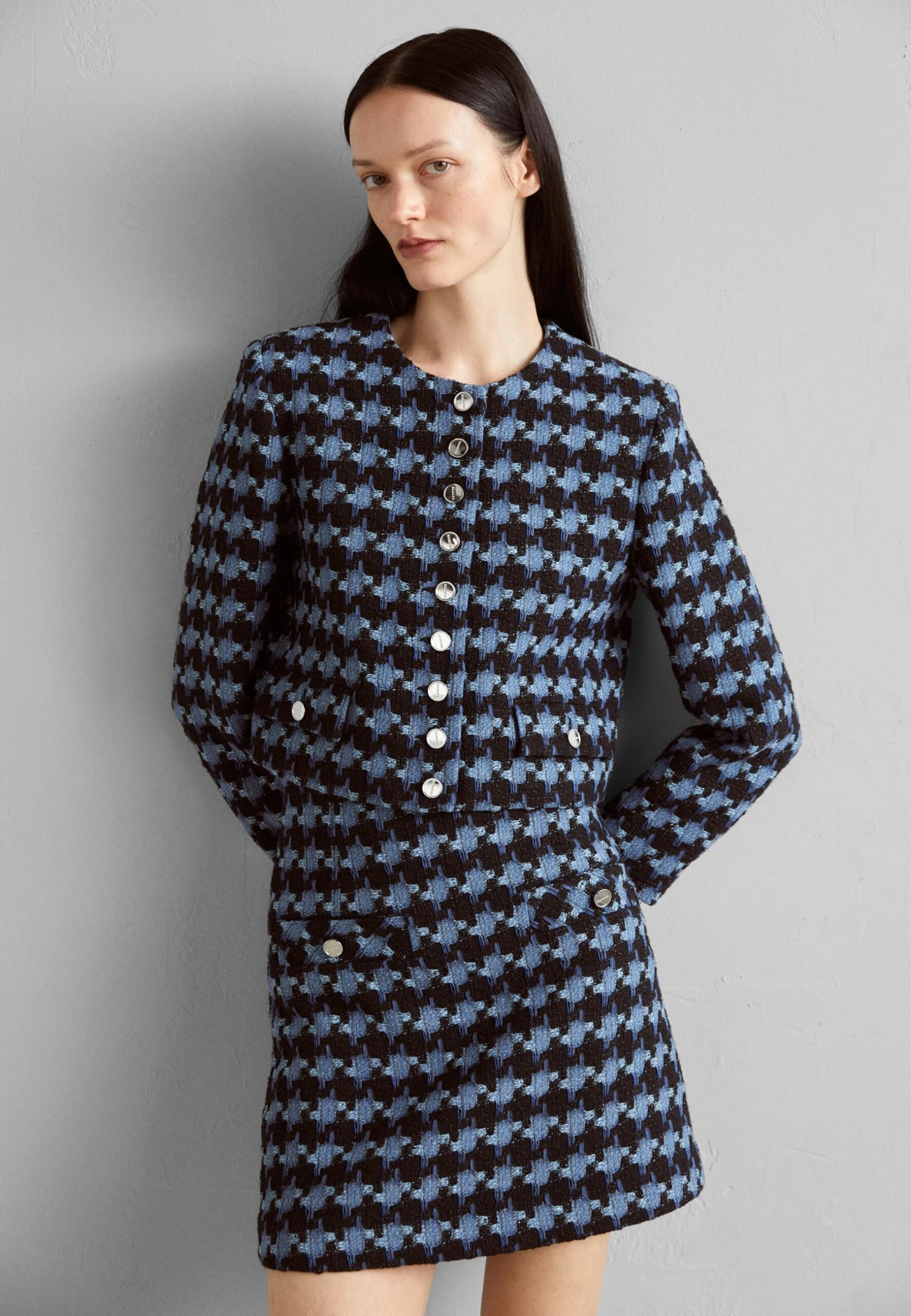 Sandro Recoupe - Blazer - Bleu/Noir 1 Sandro Recoupe - Blazer - Bleu/Noir