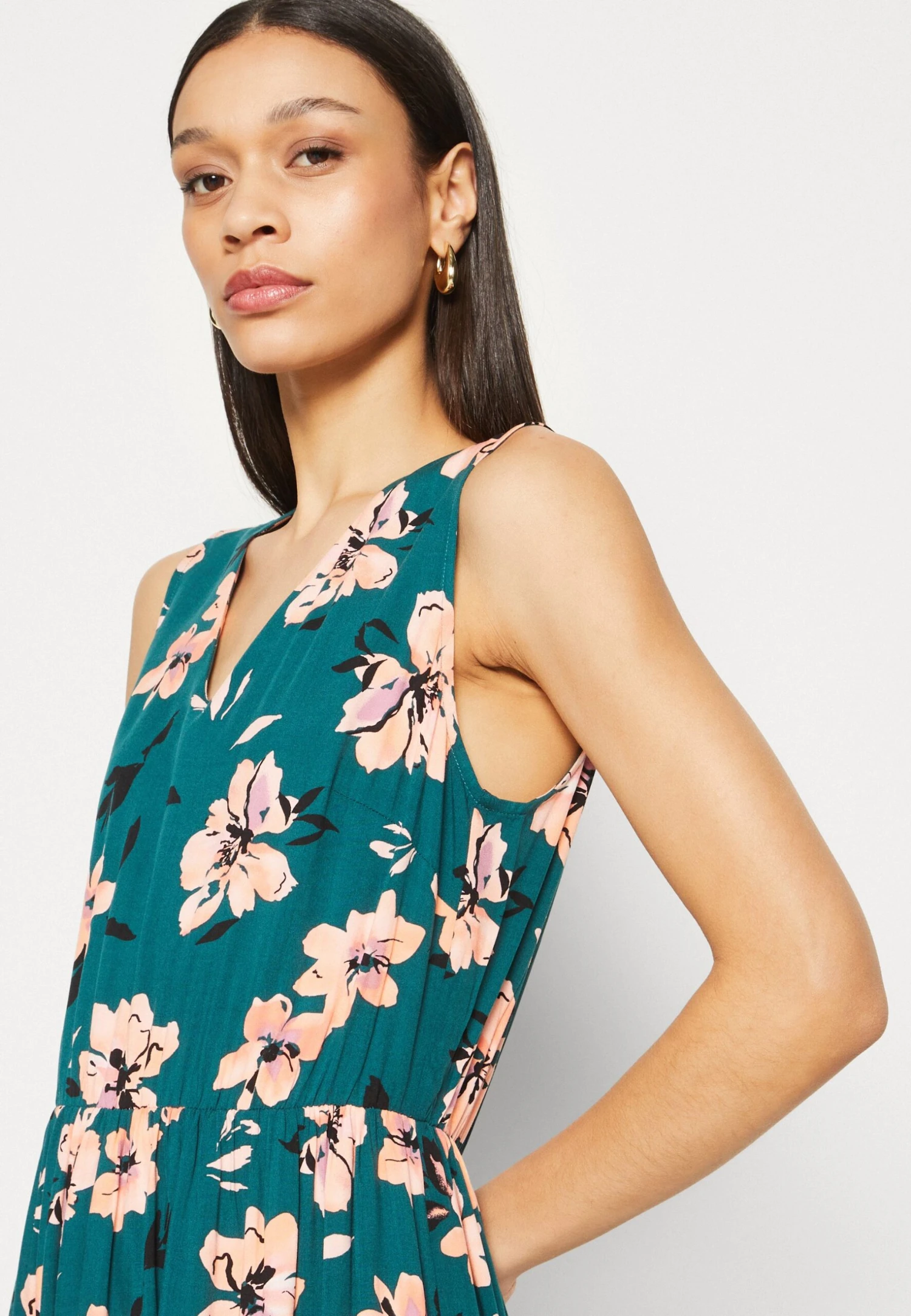 Anna Field Maxi-Jurk - Dark Green/Pink 6 Anna Field Maxi-Jurk - Dark Green/Pink - Afbeelding 6