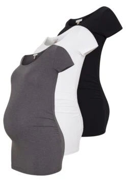 3Er Pack - T-Shirt Basic - White/Black/Dark Grey