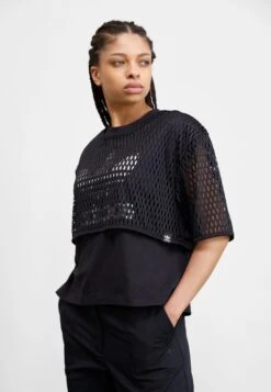 Adidas Originals Big Logo Tee 2 In 1 - T-Shirt Print - Black