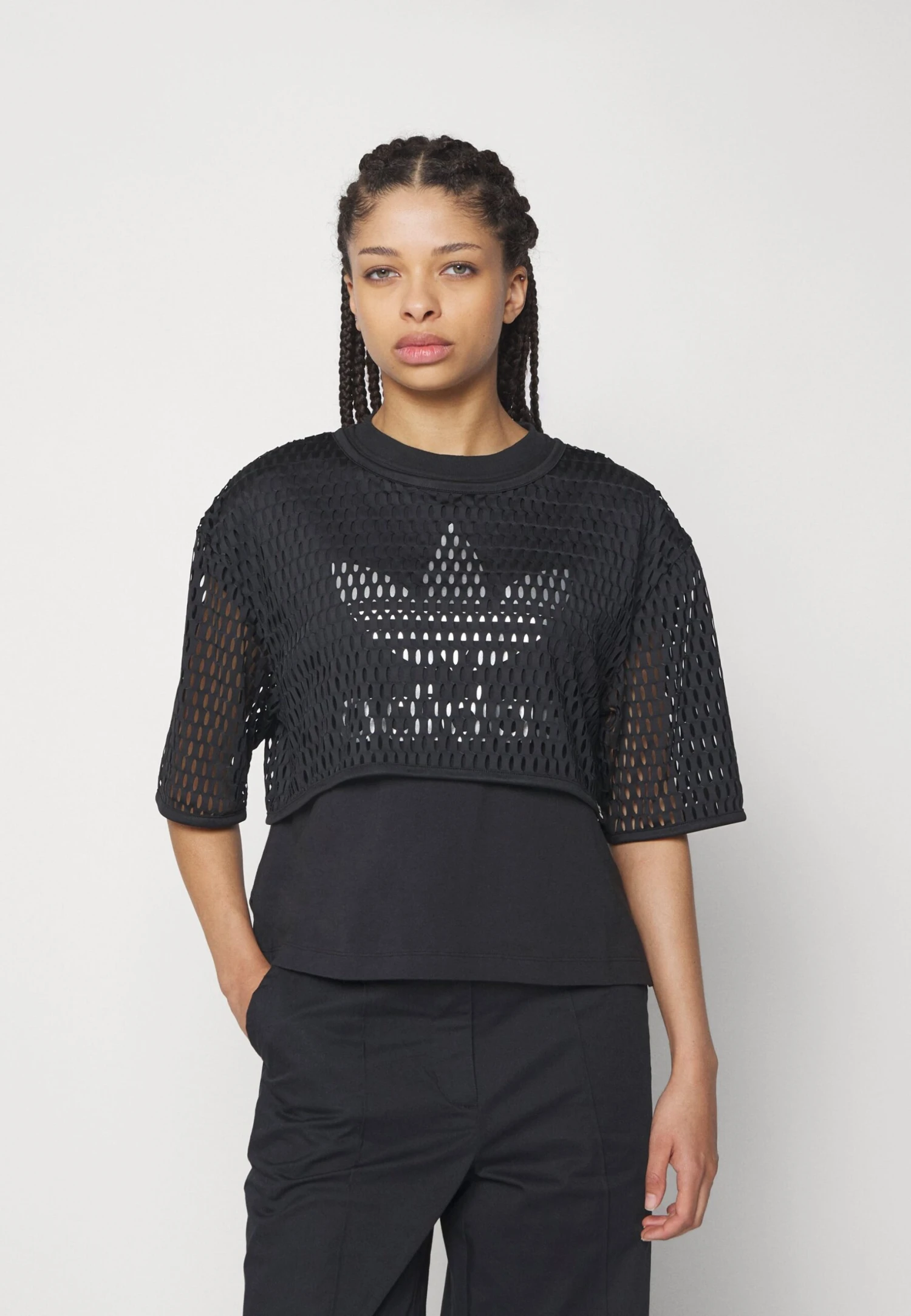 Adidas Originals Big Logo Tee 2 In 1 - T-Shirt Print - Black 3 Adidas Originals Big Logo Tee 2 In 1 - T-Shirt Print - Black - Afbeelding 3