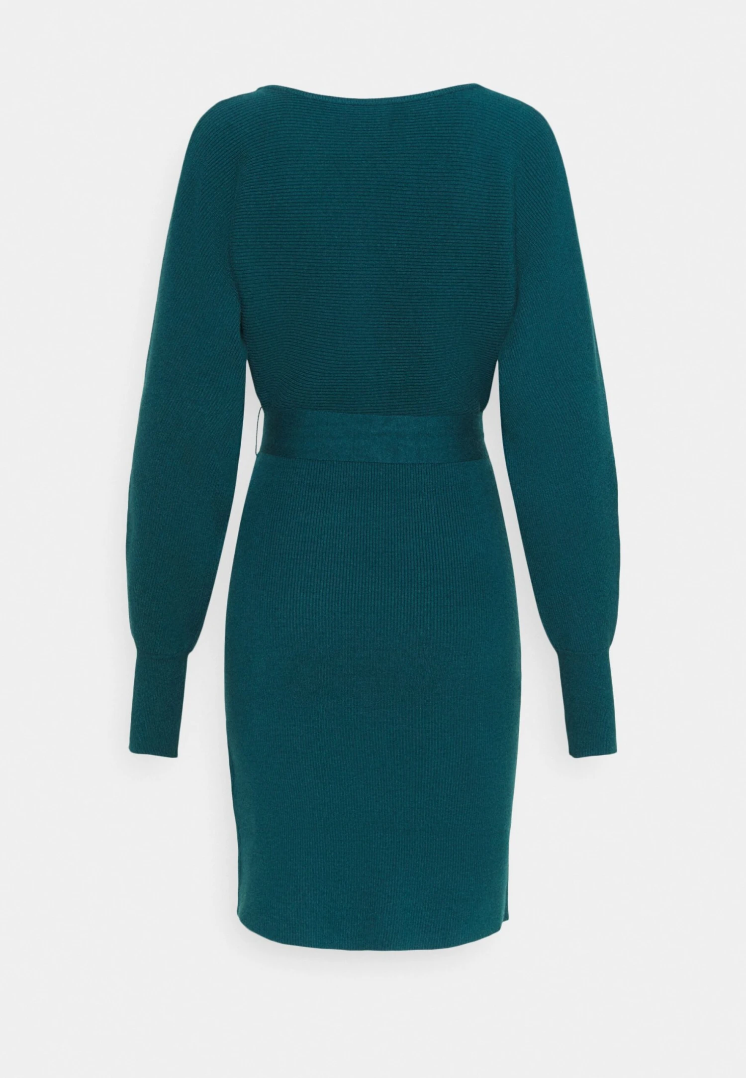 Anna Field Wrap V Ausschnitt Mini Strickkleid Mit Gürtel - Etui-Jurk - Deep Teal 2 Anna Field Wrap V Ausschnitt Mini Strickkleid Mit Gürtel - Etui-Jurk - Deep Teal - Afbeelding 2