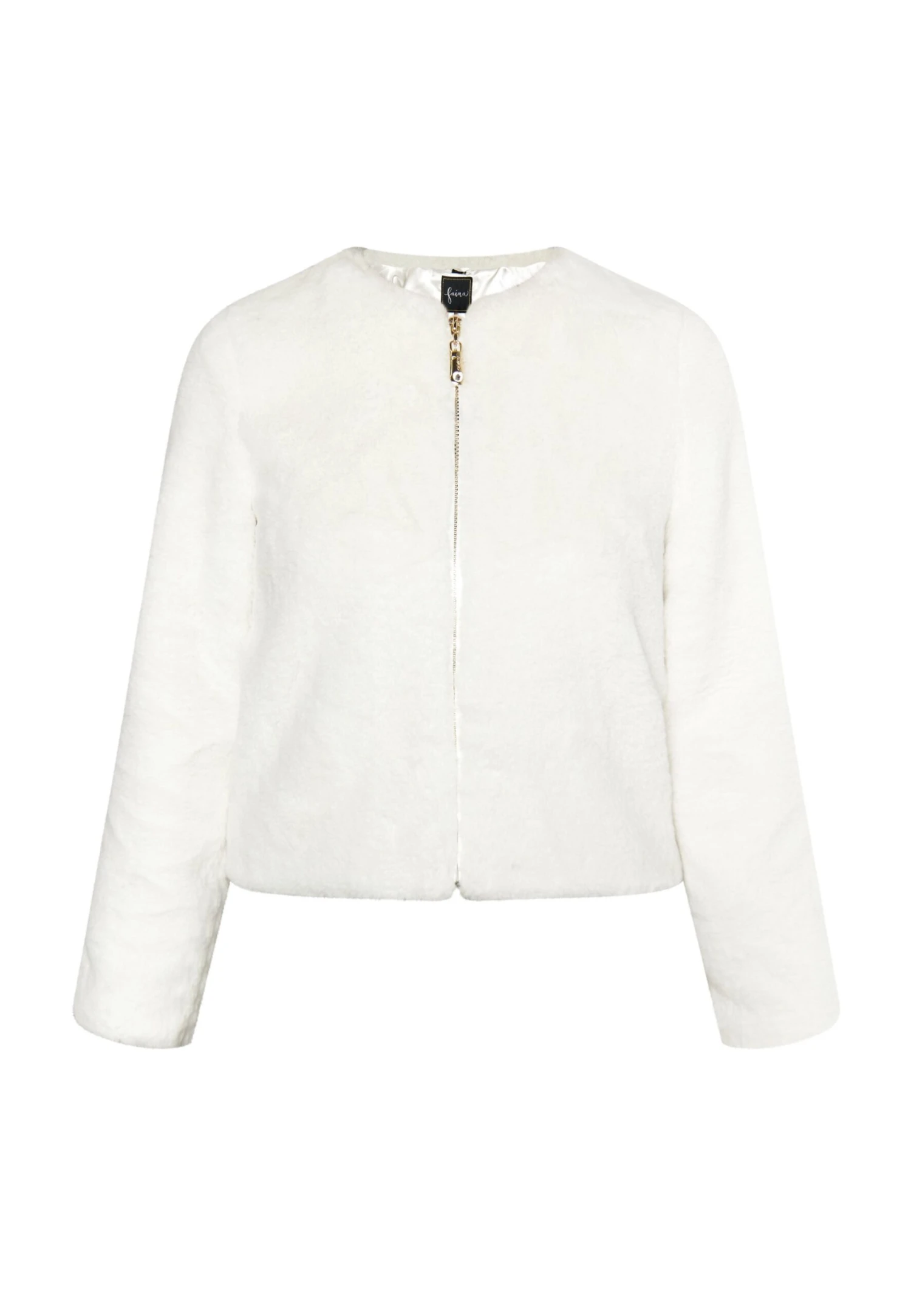 Faina Embell - Imitatieleren Jas - Wollweiss 5 Faina Embell - Imitatieleren Jas - Wollweiss - Afbeelding 5