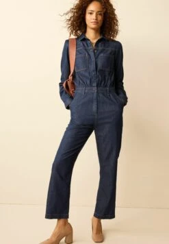 Next Button Through Boilersuit Petite - Jumpsuit - Rinse