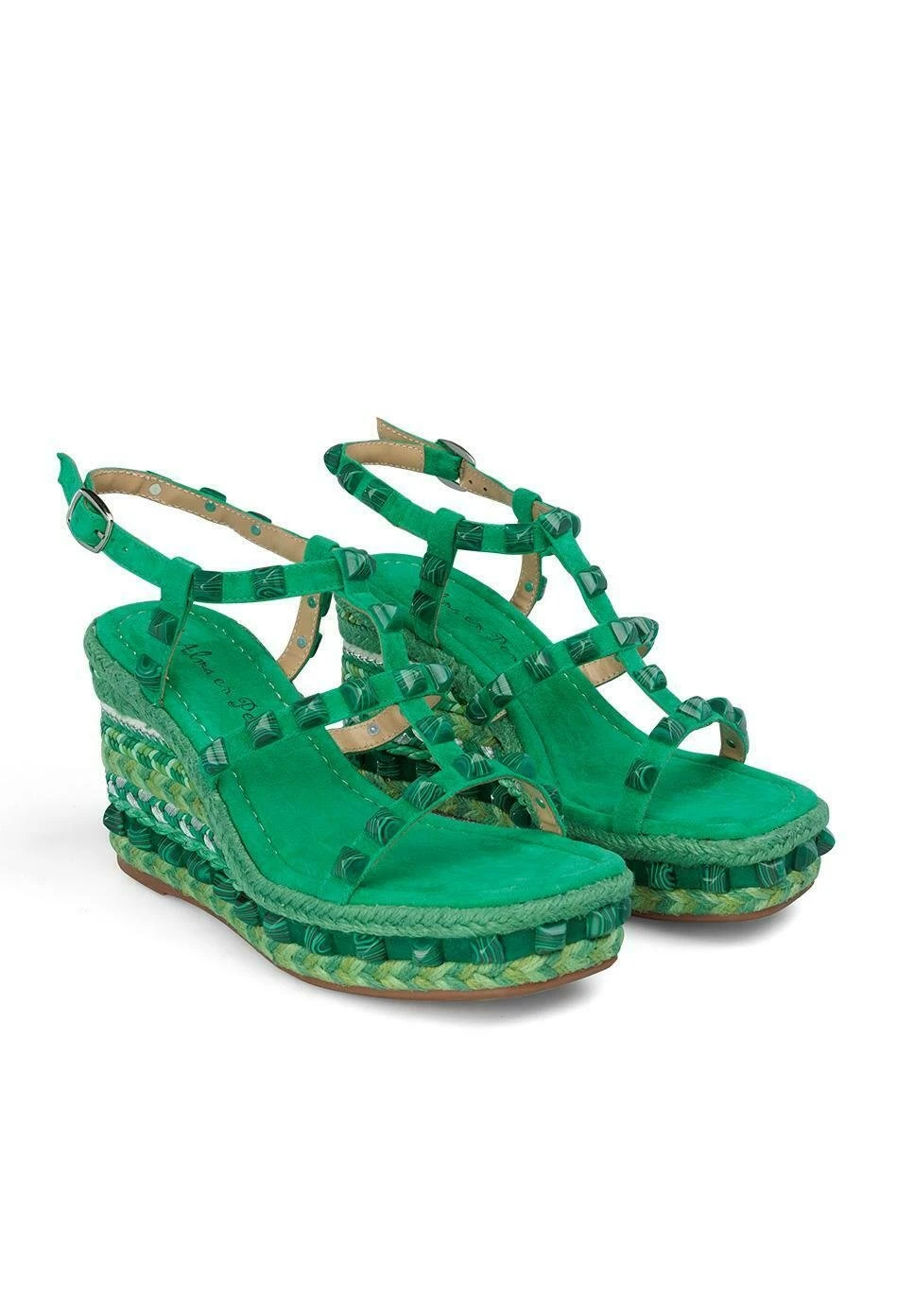 Alma En Pena Zavala - Sandalen Met Sleehak - Verde Oscuro 2 Alma En Pena Zavala - Sandalen Met Sleehak - Verde Oscuro - Afbeelding 2