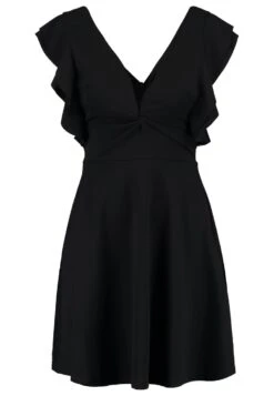 Wal G Lucia V Neck Frill Sleeve Skater Dress - Cocktailjurk - Black -Fashionista Verkoop f498431274de44dd9f81d2cacf43880a
